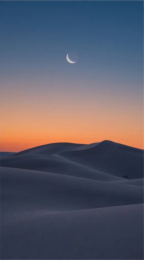 A minimalist desert at dusk, phone wallpaper, clean composition