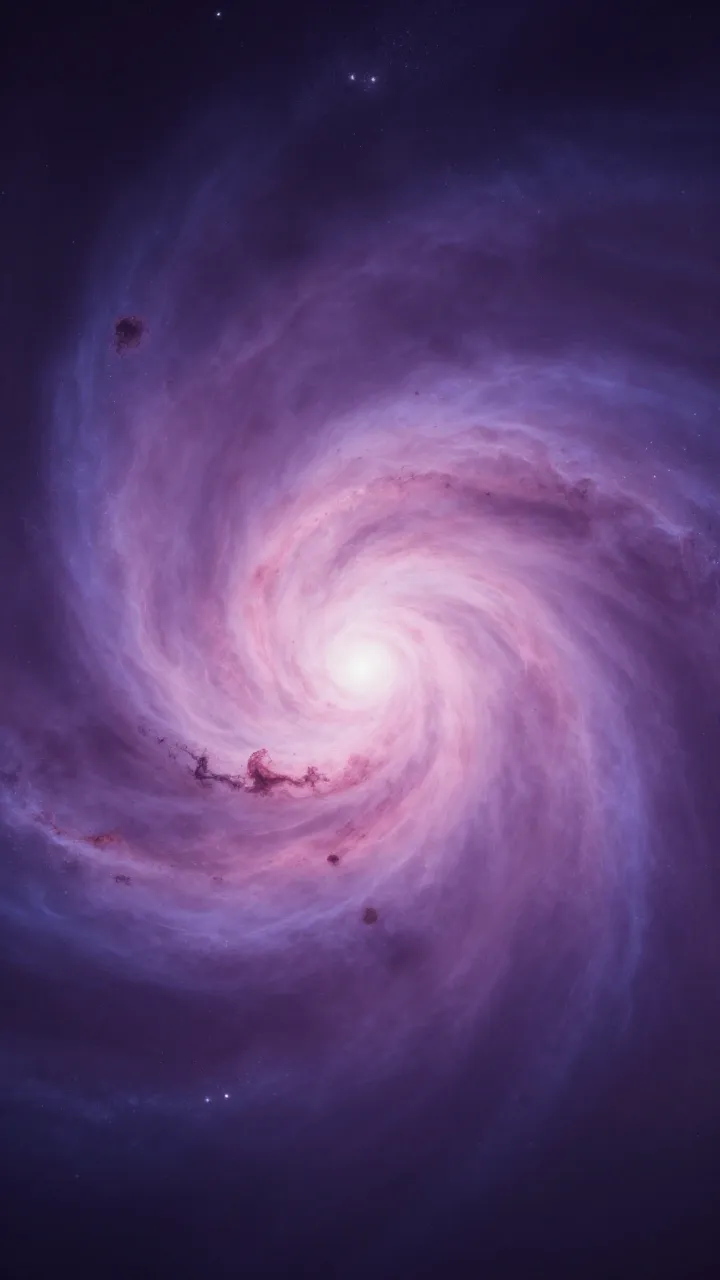 A dreamy galaxy swirl, phone wallpaper, clean composition