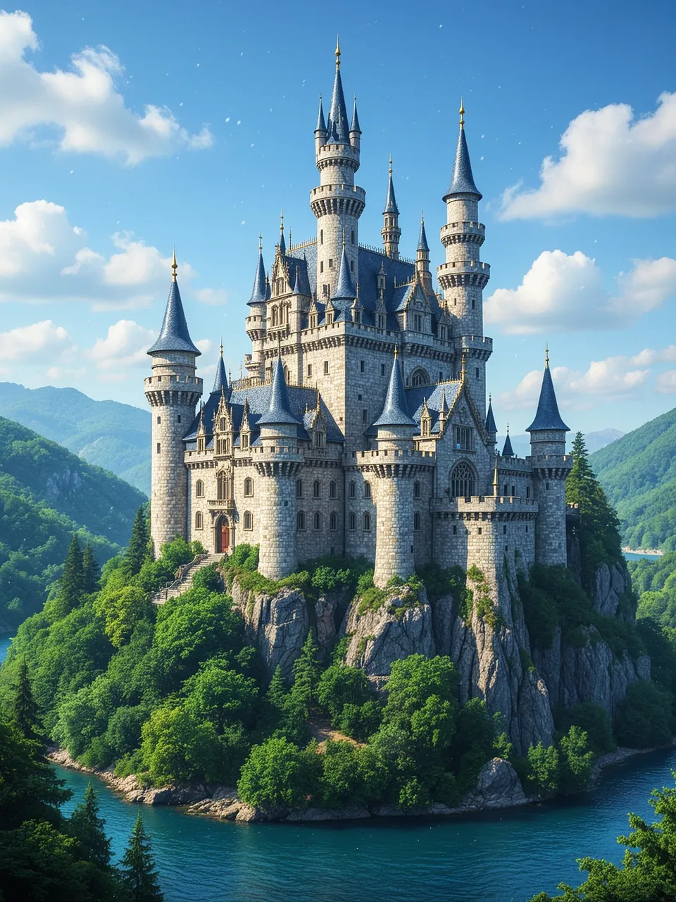 A fairy tale castle illustration, beautiful illustration