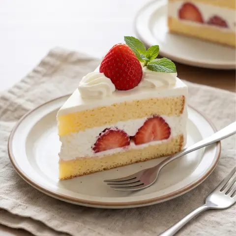 Japanese strawberry shortcake, professional food photography, appetizing