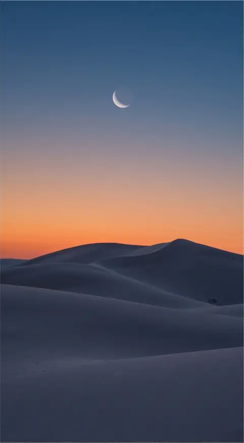 A minimalist desert at dusk, phone wallpaper, clean composition