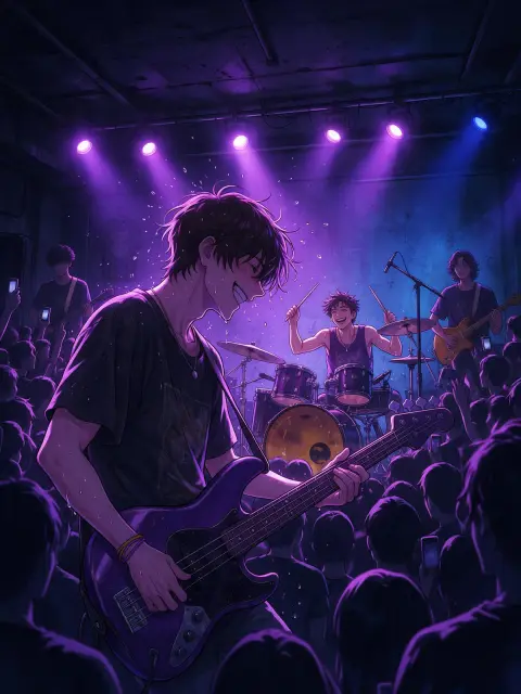 Korean webtoon music drama of a rookie indie band playing their first gig in a tiny basement club…